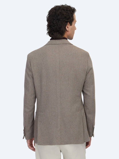 Hellbraune gemusterte moderne Wolljacke