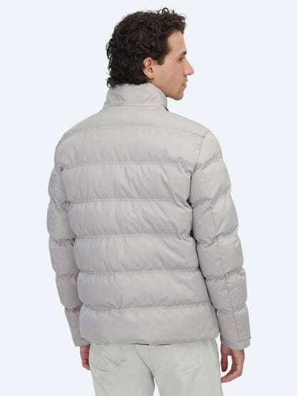 Beige Regular Fit Freizeitjacke mit abnehmbarer Kapuze