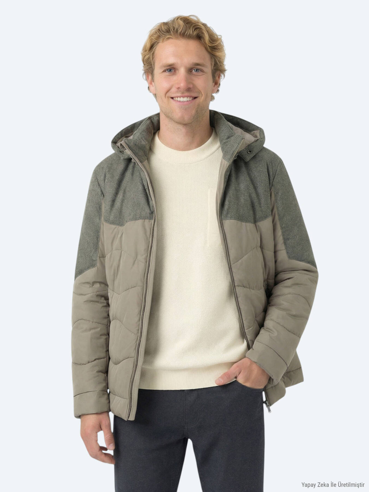 Edel Regular Fit Freizeit Velours Mantel mit abnehmbarer Kapuze