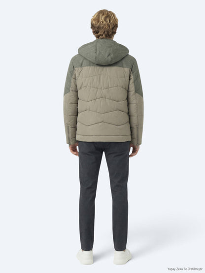 Edel Regular Fit Freizeit Velours Mantel mit abnehmbarer Kapuze