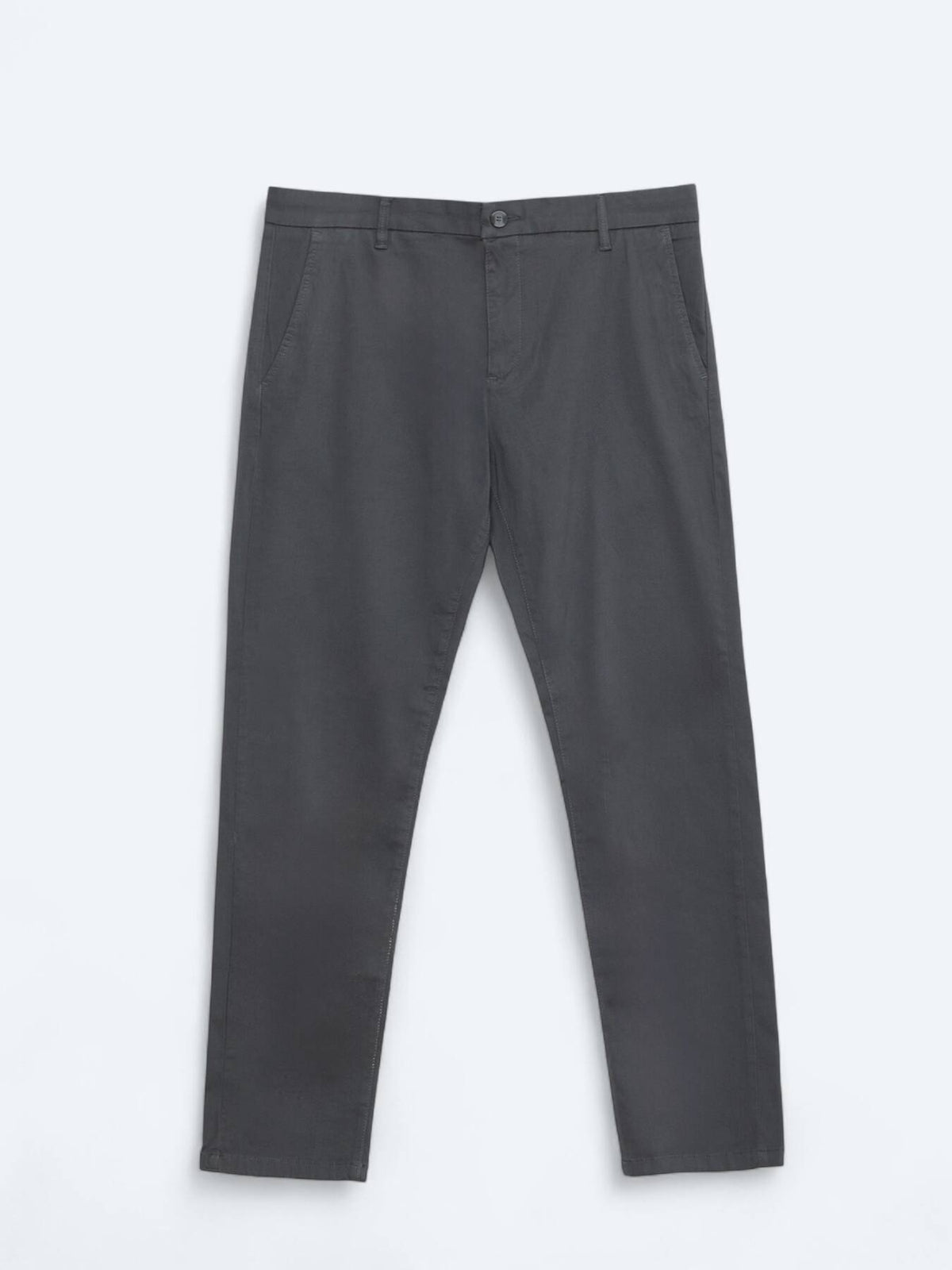 Graue Weberei Regular Fit Freizeit Baumwollmischung Hose