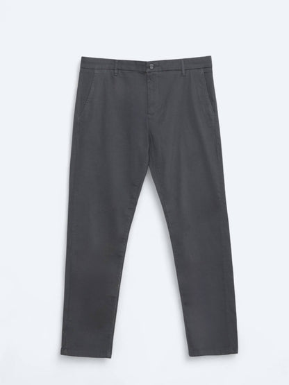 Graue Weberei Regular Fit Freizeit Baumwollmischung Hose