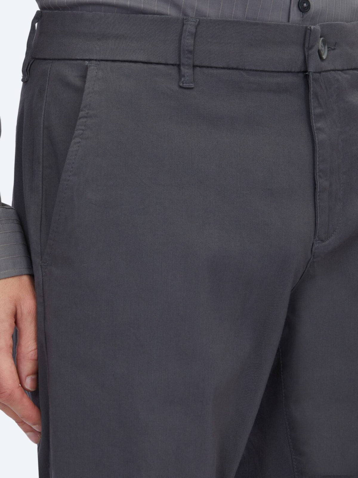 Graue Weberei Regular Fit Freizeit Baumwollmischung Hose