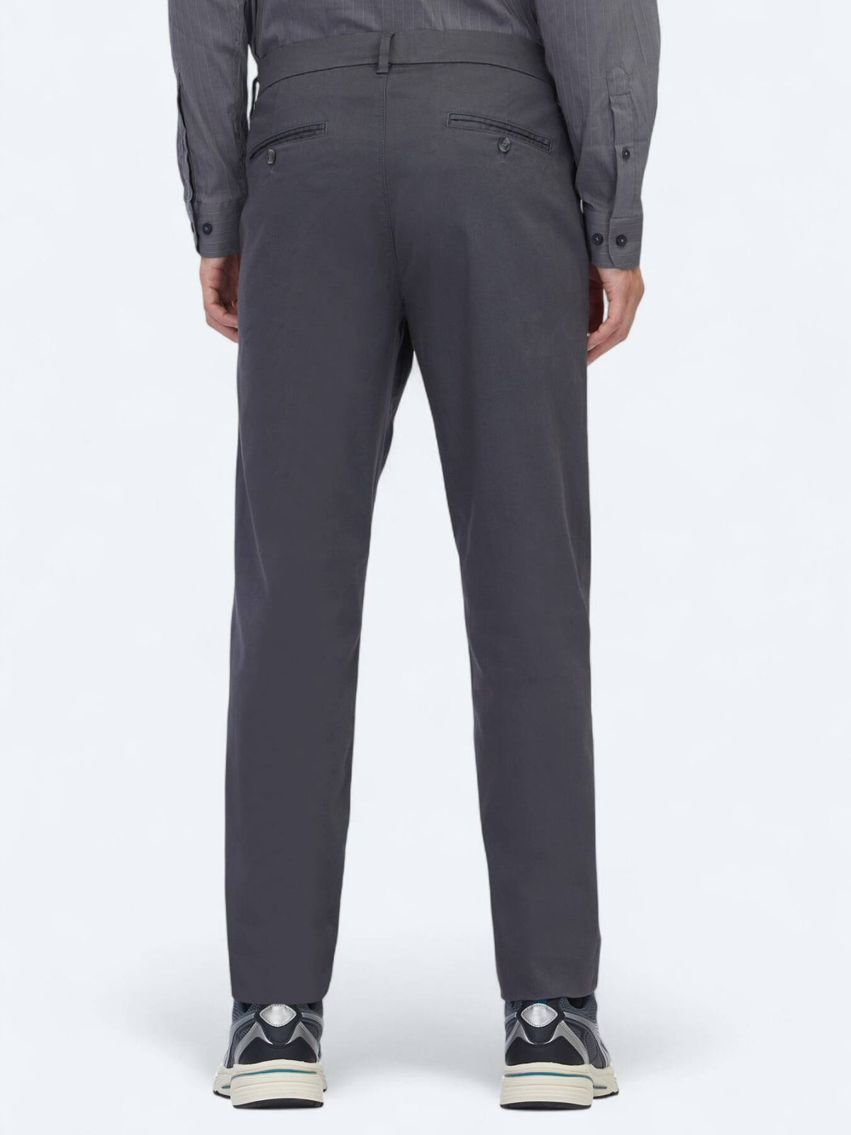 Graue Weberei Regular Fit Freizeit Baumwollmischung Hose