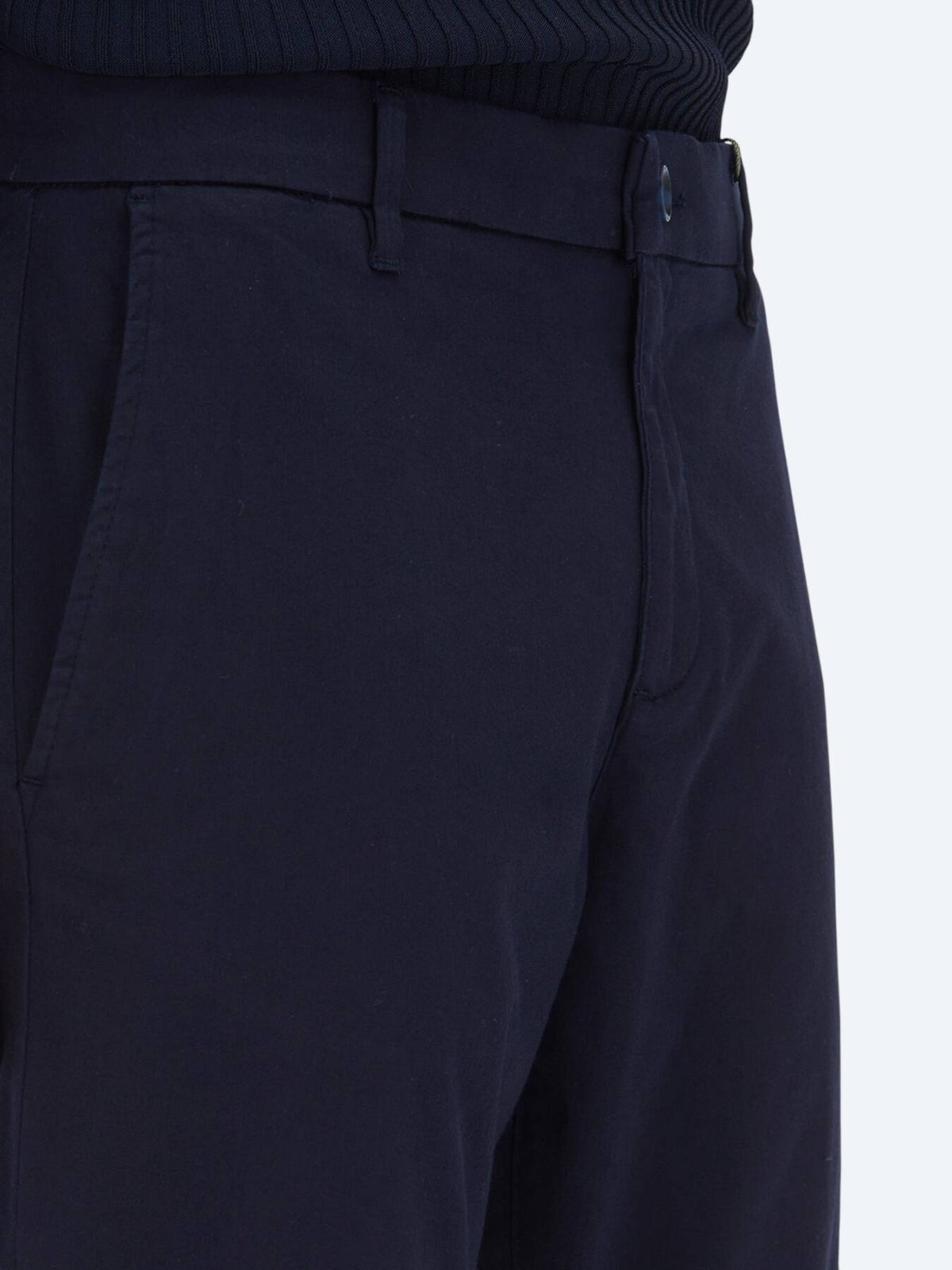 Marineblau Weben Regular Fit Freizeit Baumwollmischung Hose
