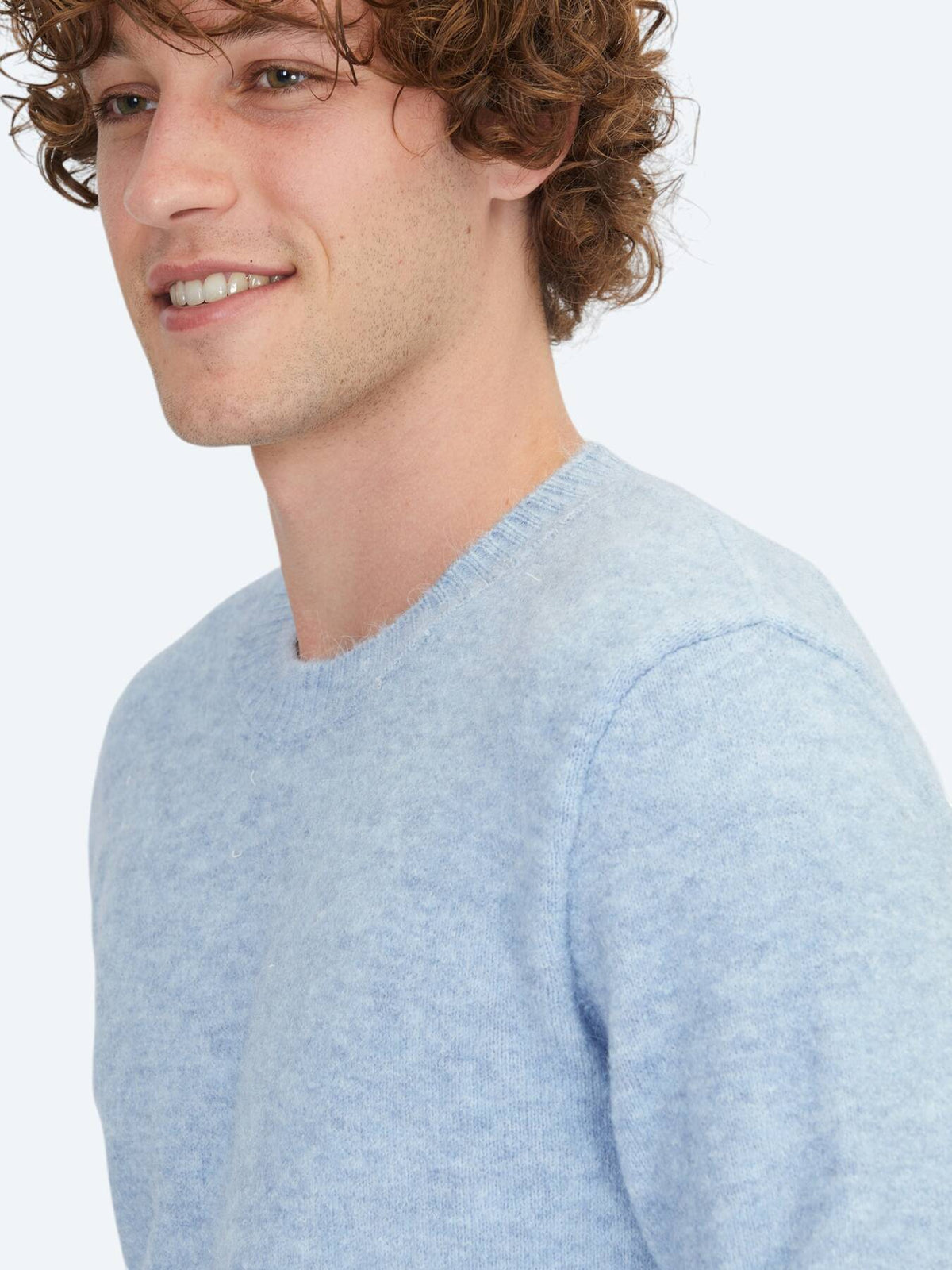 Blaues Strick-Sweatshirt