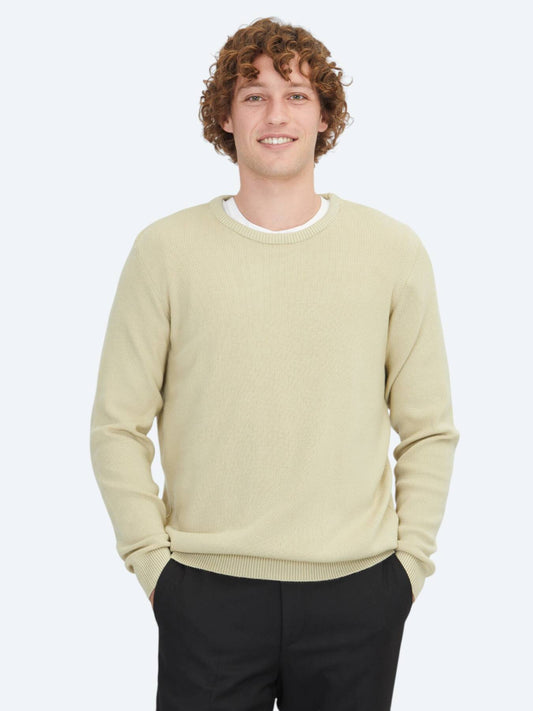 Ölgrüner Strickpullover
