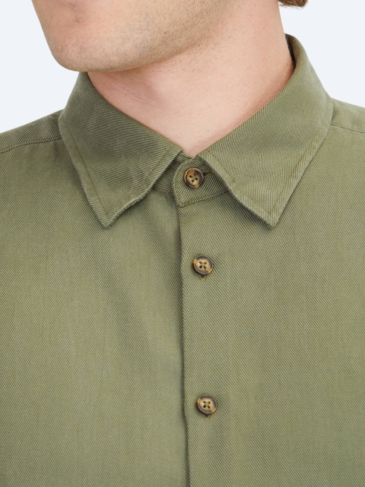 Khaki Regular Fit Weben Freizeithemd