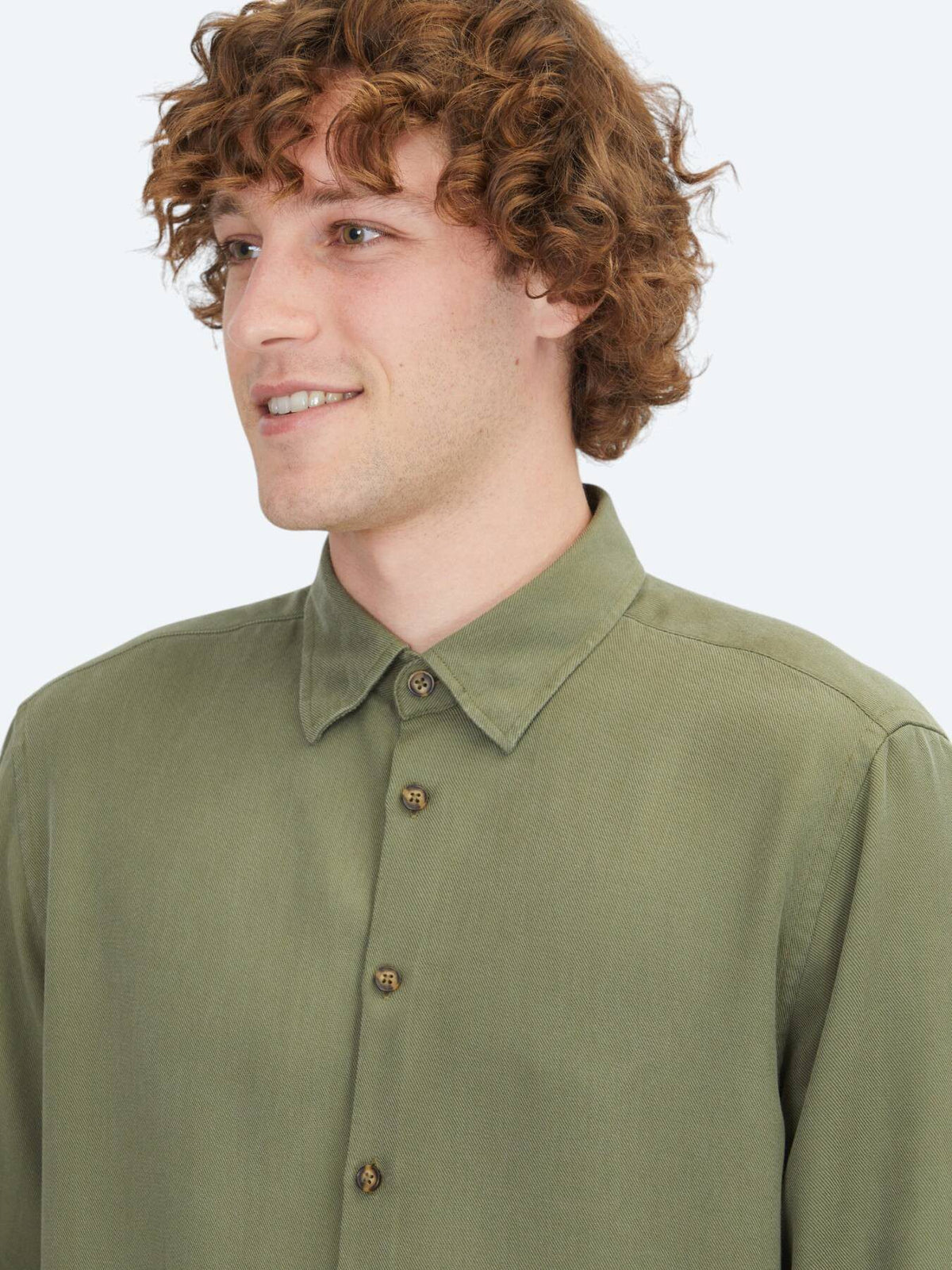 Khaki Regular Fit Weben Freizeithemd
