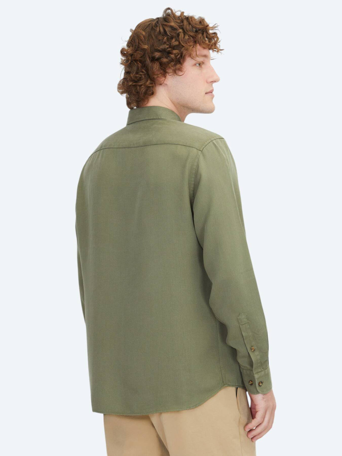 Khaki Regular Fit Weben Freizeithemd