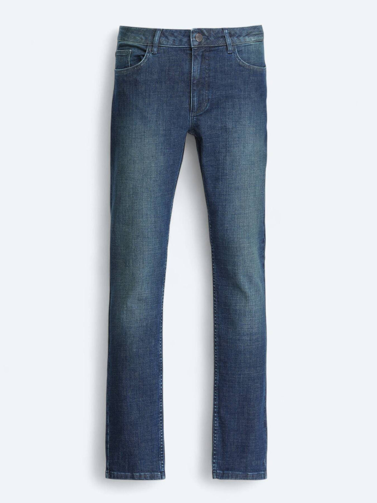 Marineblaue Velours Slim Fit Jeanshose