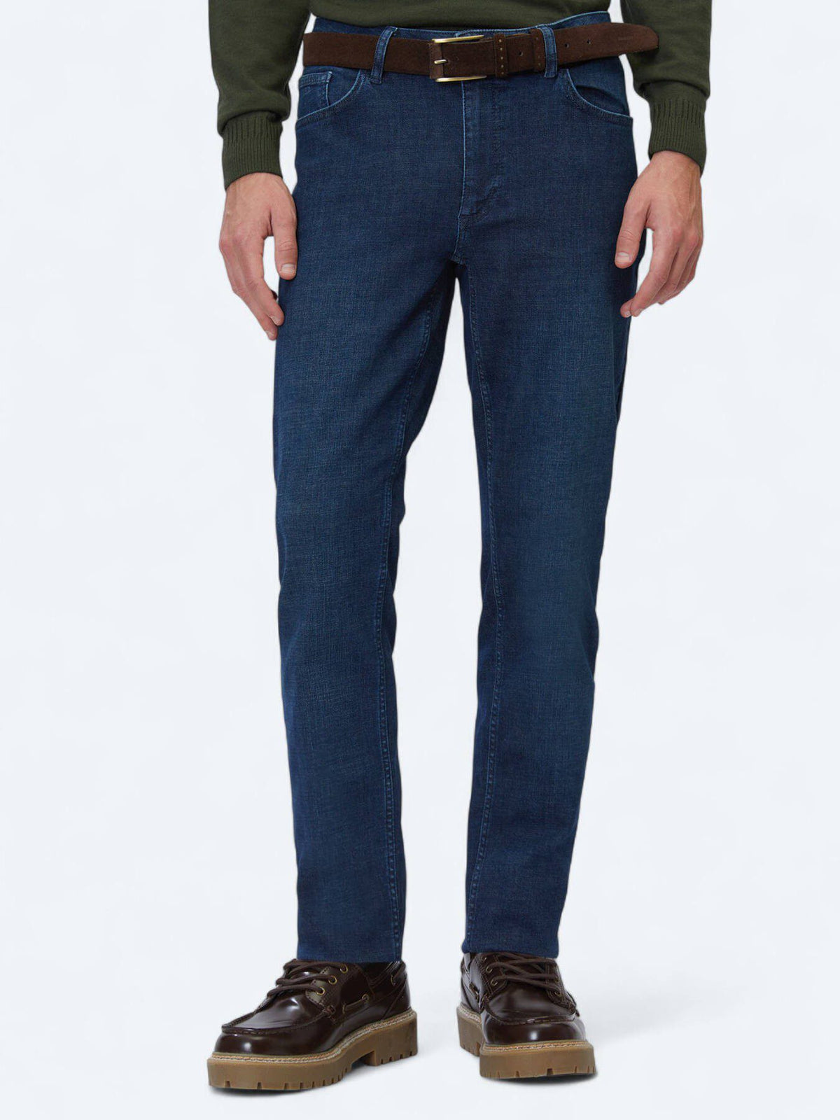 Marineblaue Velours Slim Fit Jeanshose