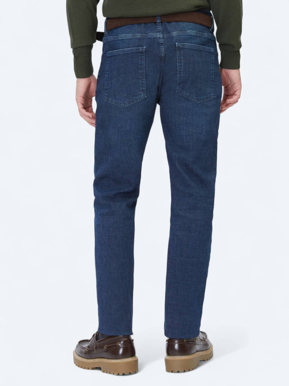 Marineblaue Velours Slim Fit Jeanshose