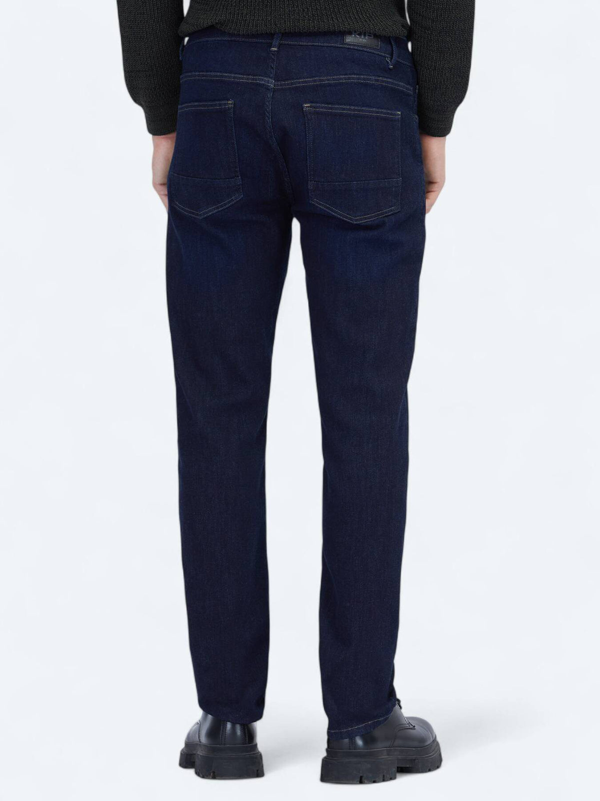 Marineblaue Slim-Fit Denim-Baumwollmischungshose