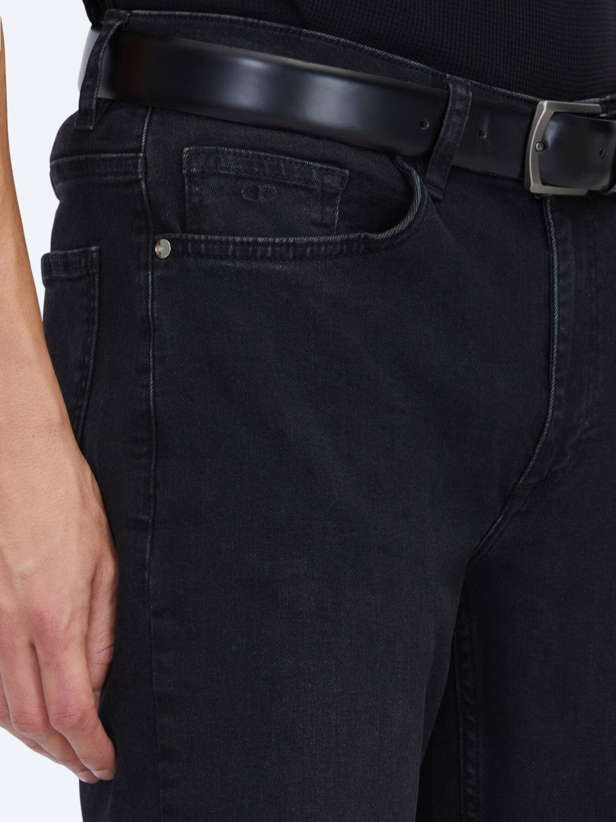 Schwarze Velours Slim Fit Jeans
