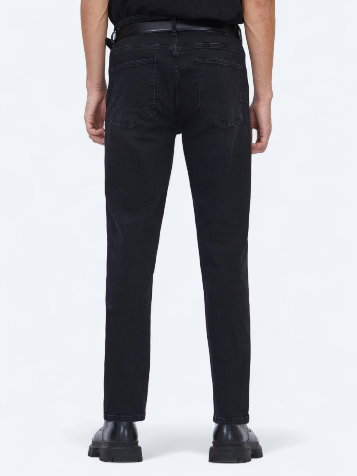 Schwarze Velours Slim Fit Jeans