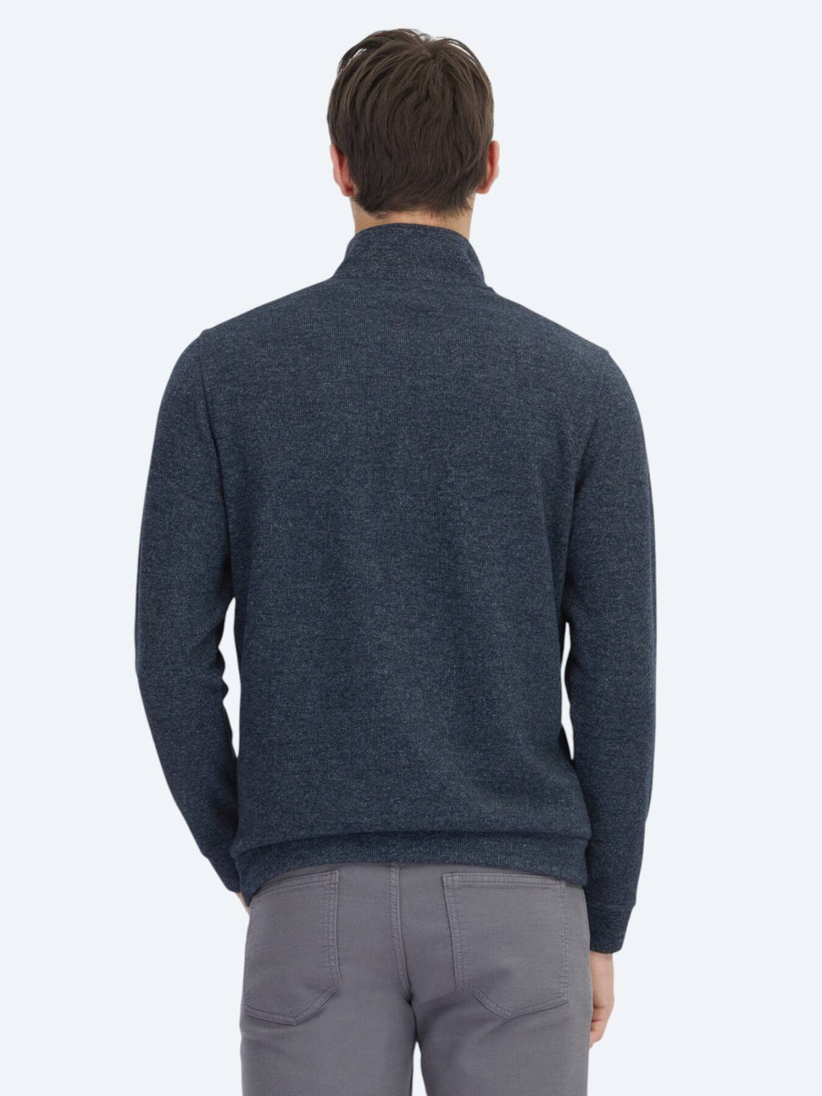 Navy Blau Rollkragen Gestreiftes Sweatshirt