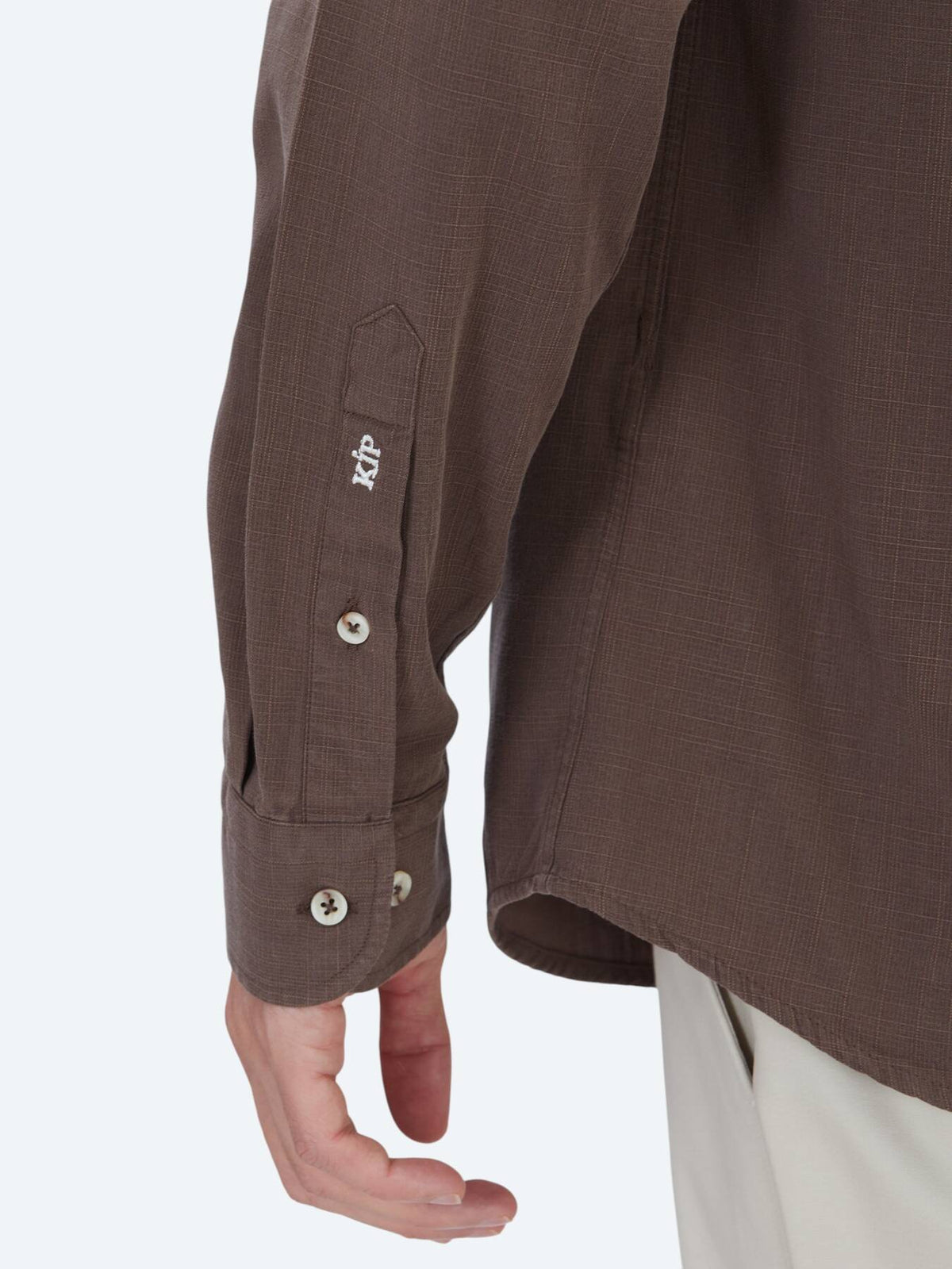 Braun Regular Fit Casual Baumwollhemd