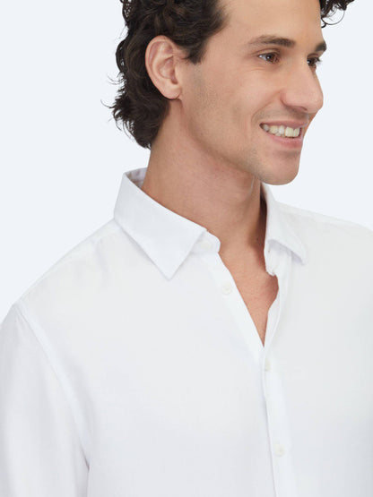 Weißes Regular Fit Casual Hemd