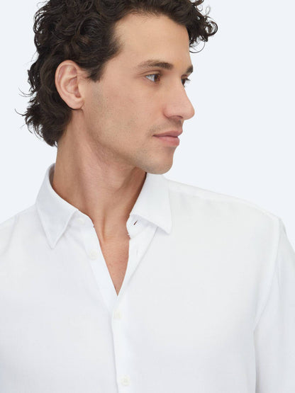 Weißes Regular Fit Casual Hemd