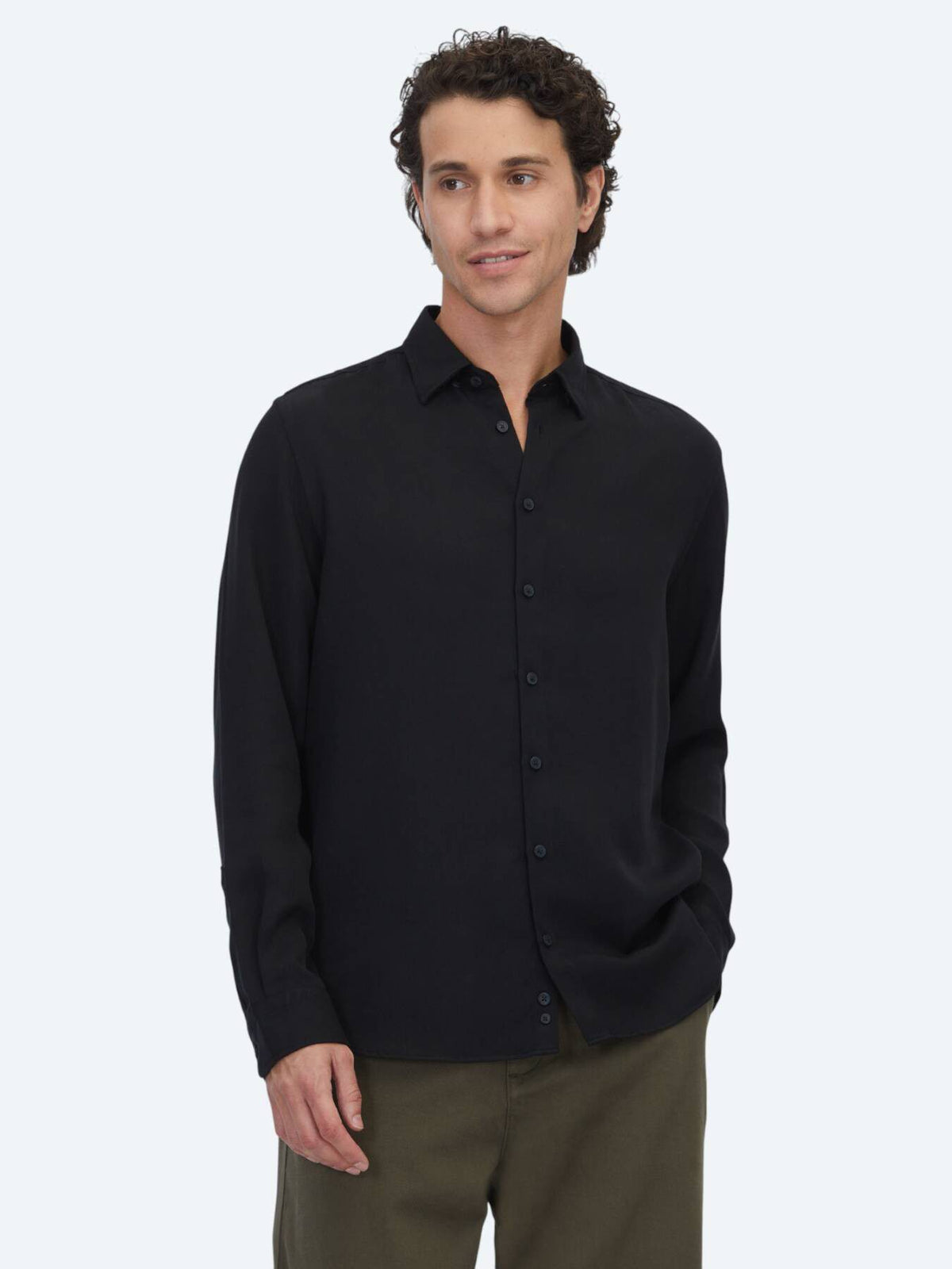 Schwarzes Regular Fit Casual Hemd