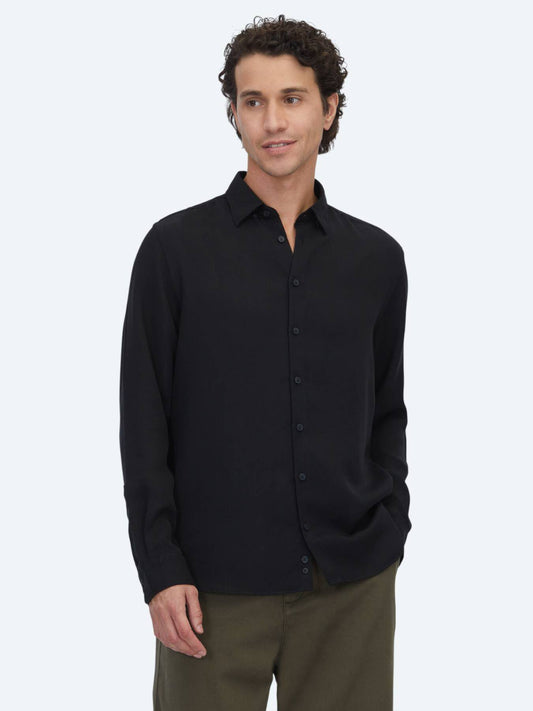 Schwarzes Regular Fit Casual Hemd