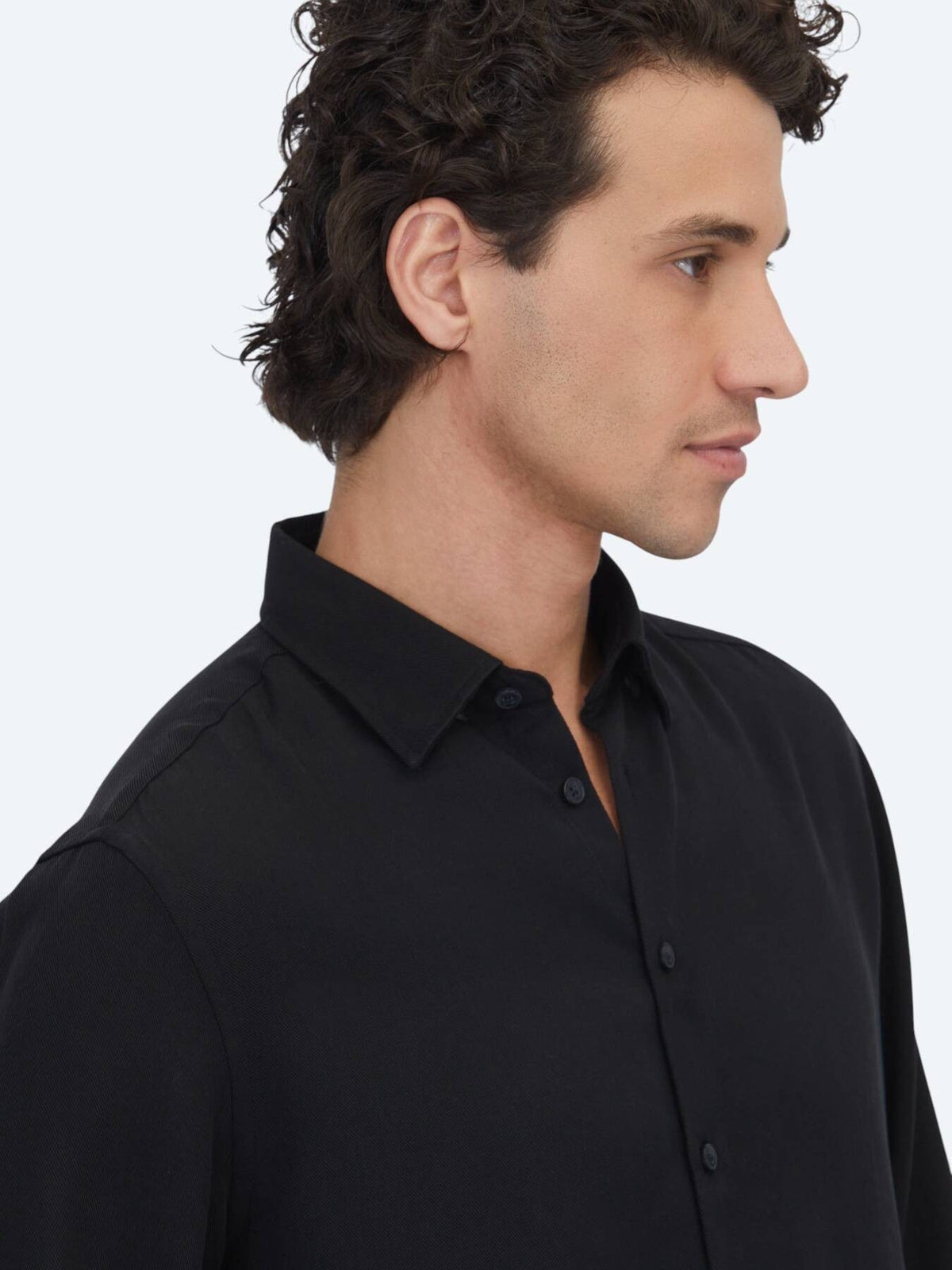 Schwarzes Regular Fit Casual Hemd