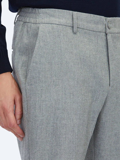 Graue Web-Jogginghose aus Wolle