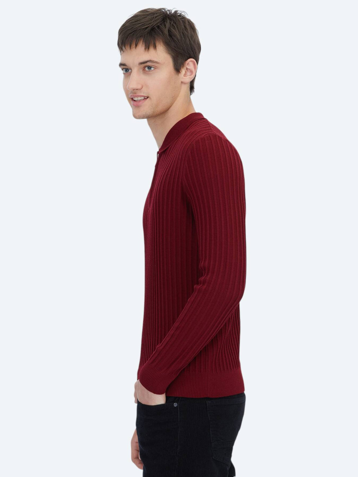 Rotes Strick-Sweatshirt