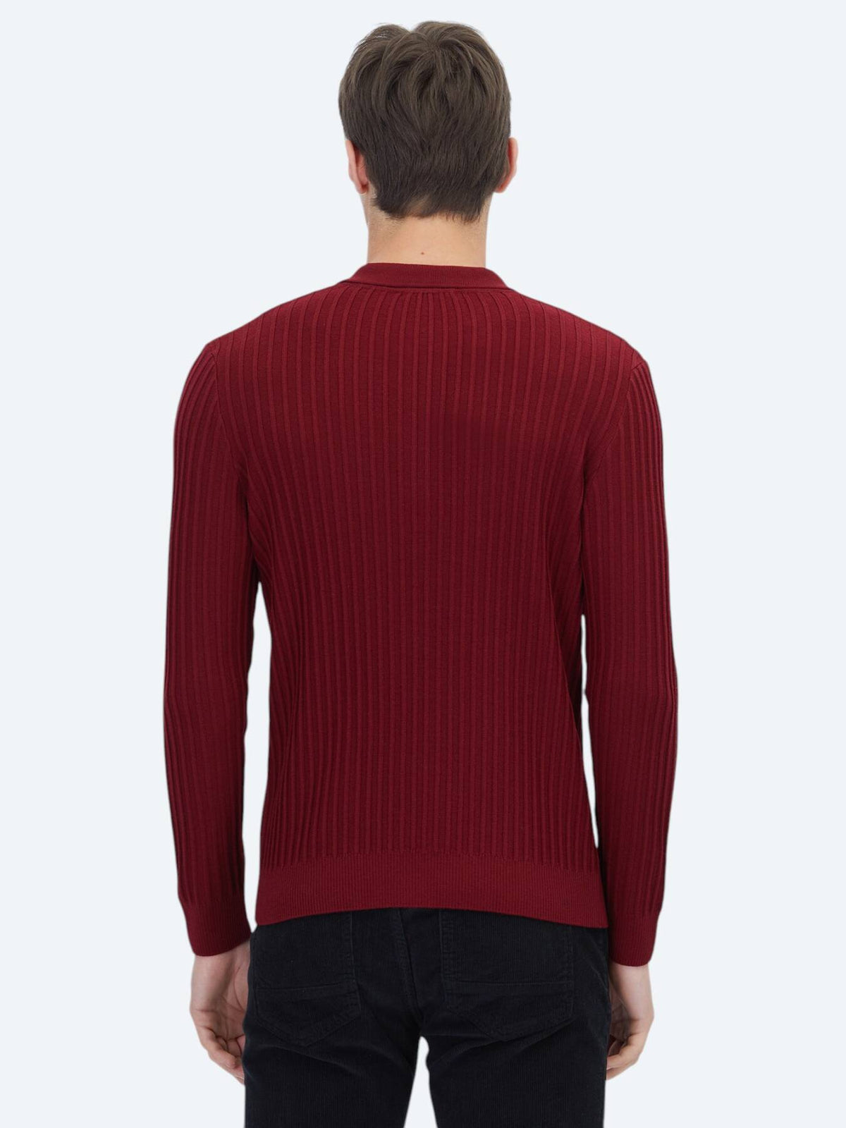 Rotes Strick-Sweatshirt