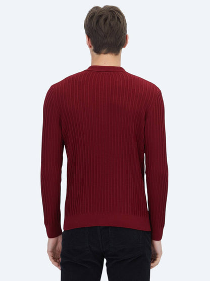 Rotes Strick-Sweatshirt