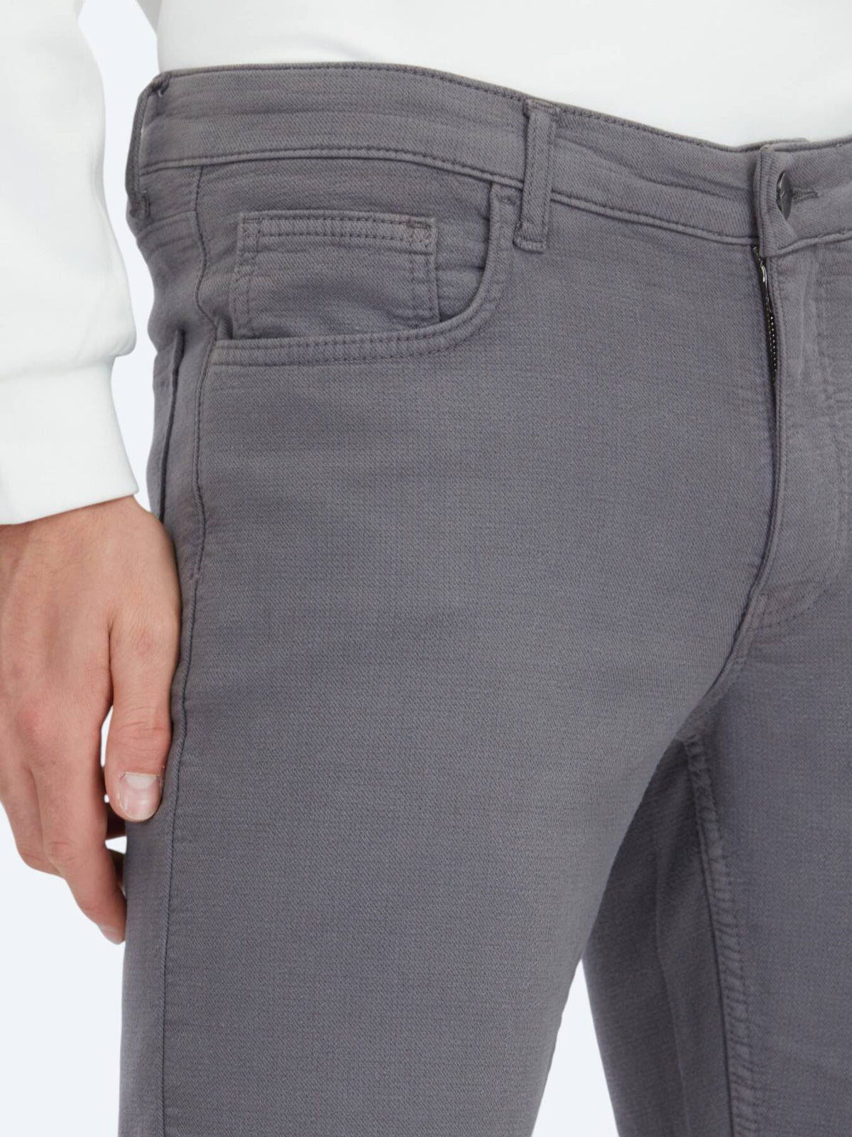 Hartkohle Weben Slim Fit Freizeit Baumwollmischung Hose