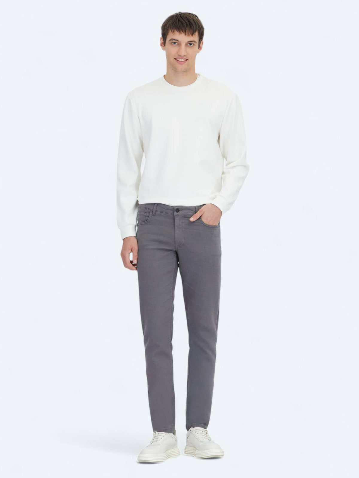 Hartkohle Weben Slim Fit Freizeit Baumwollmischung Hose
