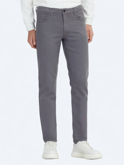 Hartkohle Weben Slim Fit Freizeit Baumwollmischung Hose