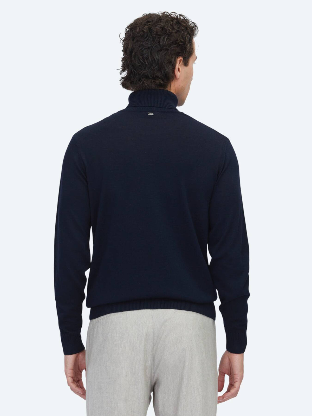 Marineblaues Strick-Sweatshirt