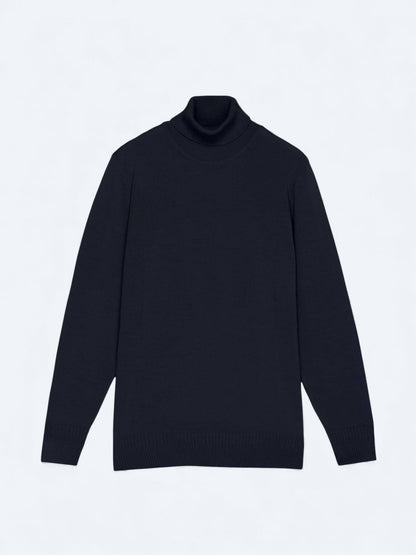 Marineblaues Strick-Sweatshirt