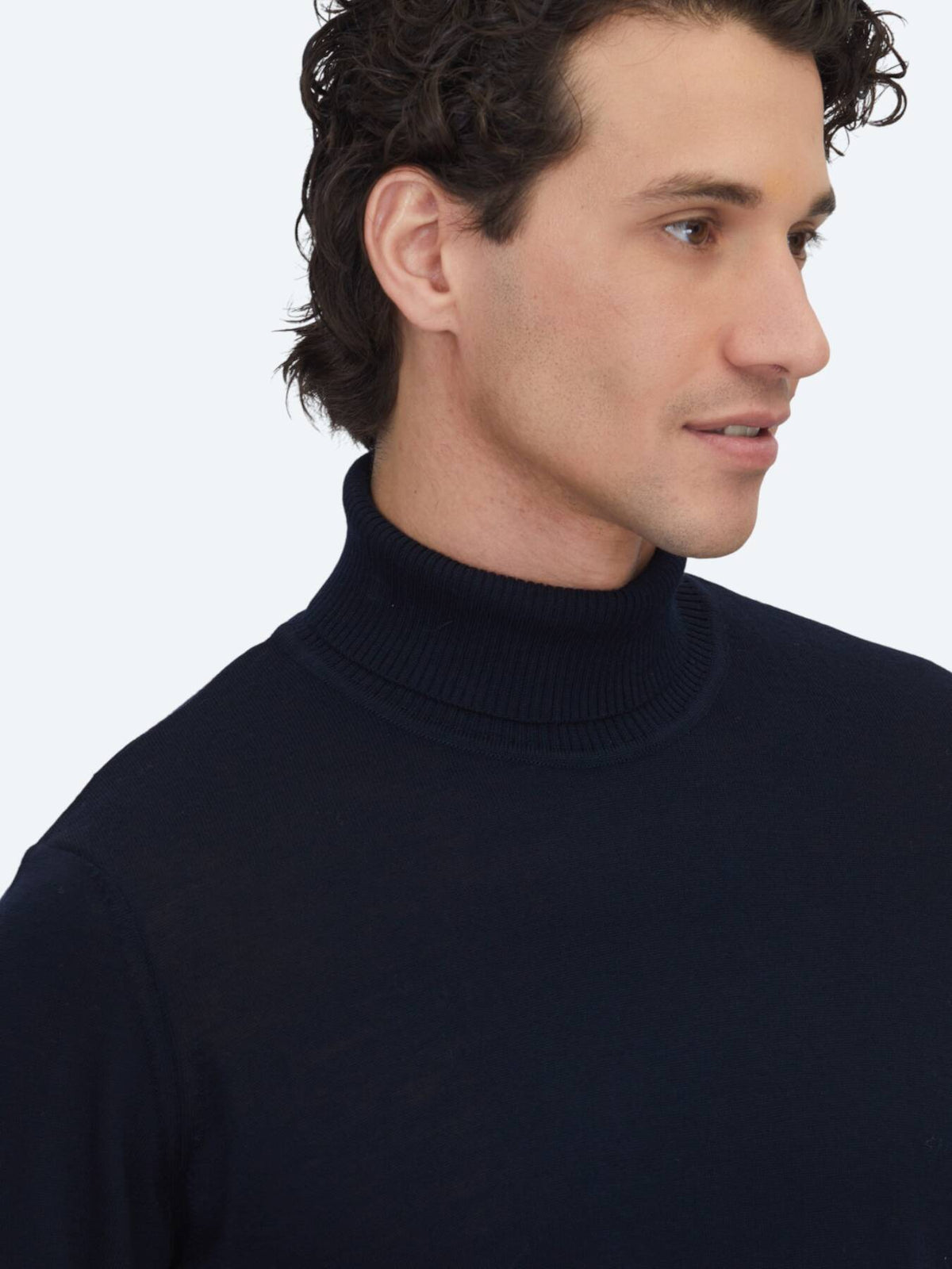 Marineblaues Strick-Sweatshirt