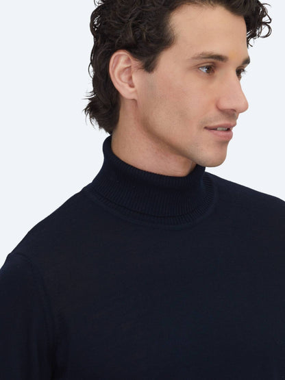 Marineblaues Strick-Sweatshirt