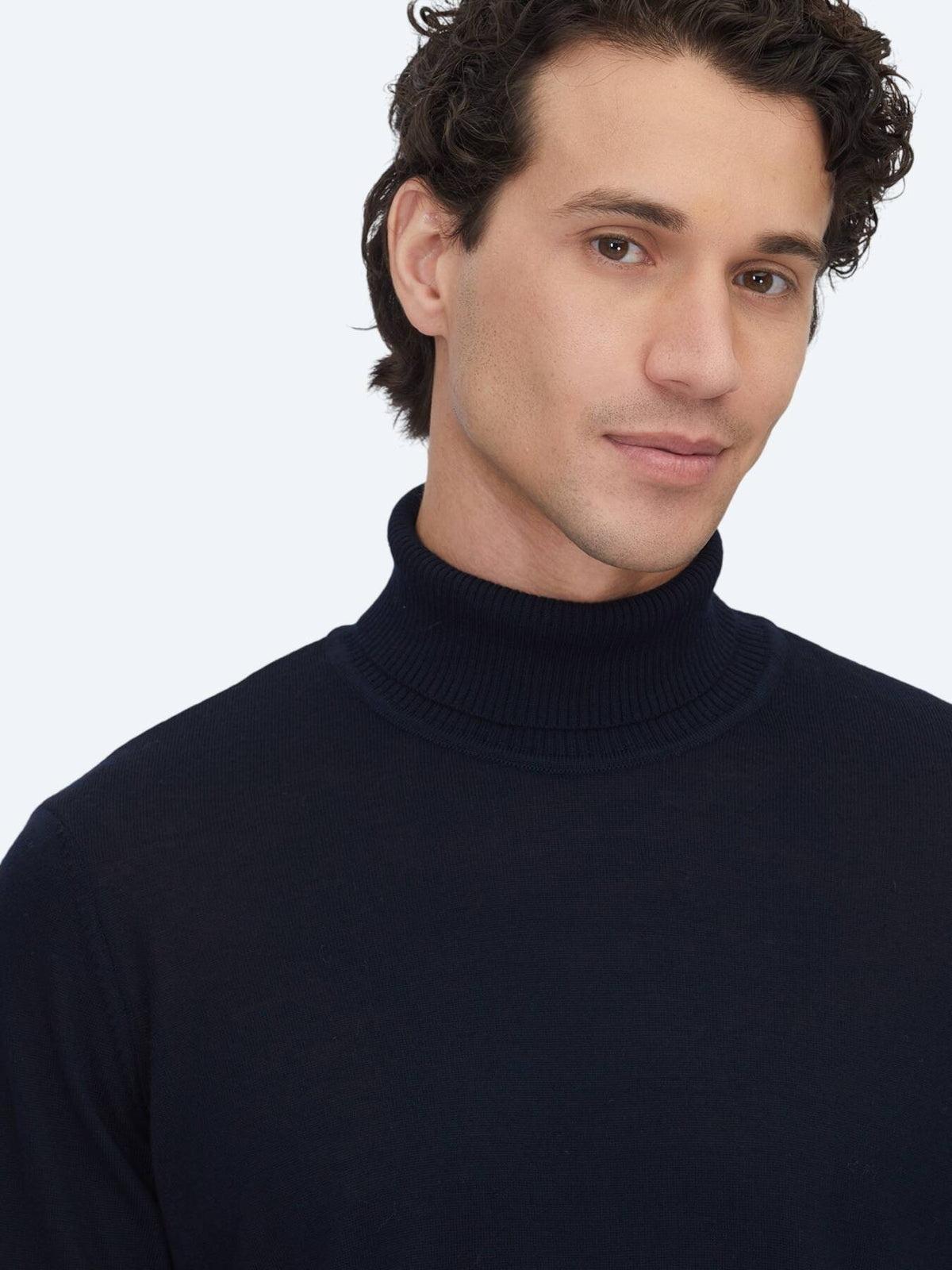 Marineblaues Strick-Sweatshirt