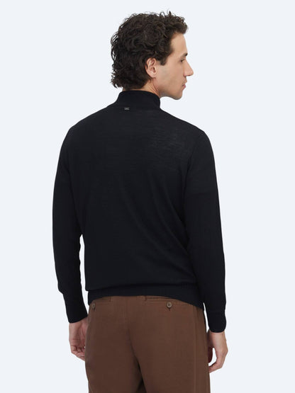 Schwarzes Strick-Sweatshirt