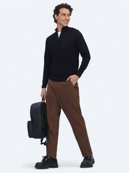 Schwarzes Strick-Sweatshirt