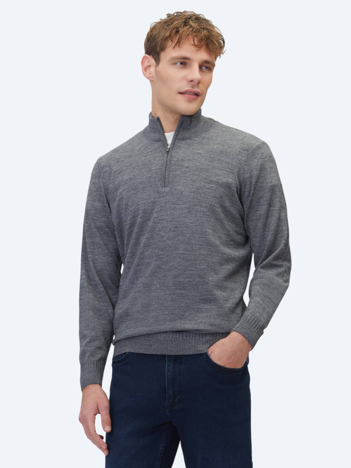 Grau Strickpullover