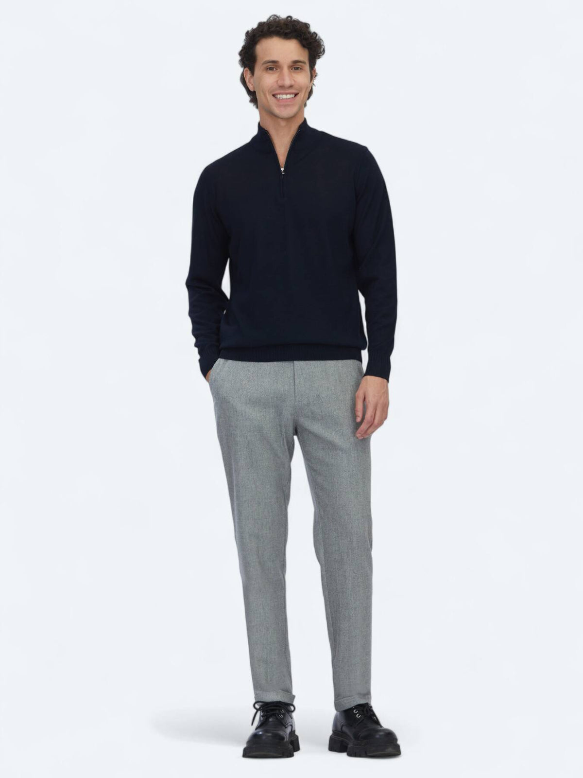 Navy Blau Strickpullover