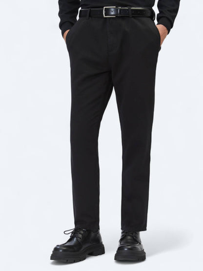 Schwarze Weberei Lässige Baumwollmischung Hose