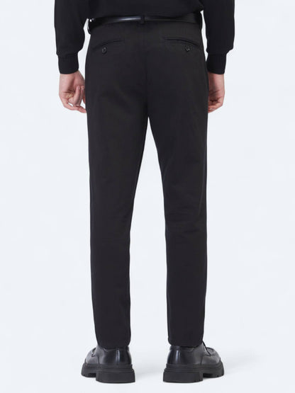 Schwarze Weberei Lässige Baumwollmischung Hose
