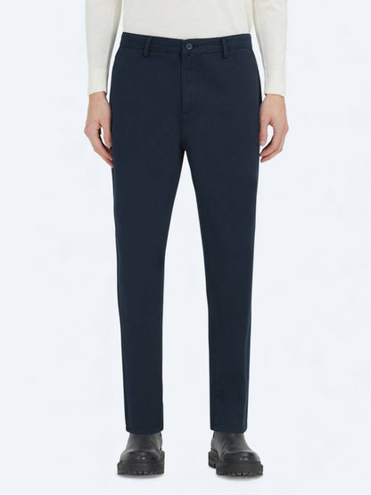 Marineblau Gewebte Lässige Baumwollmischung Hose