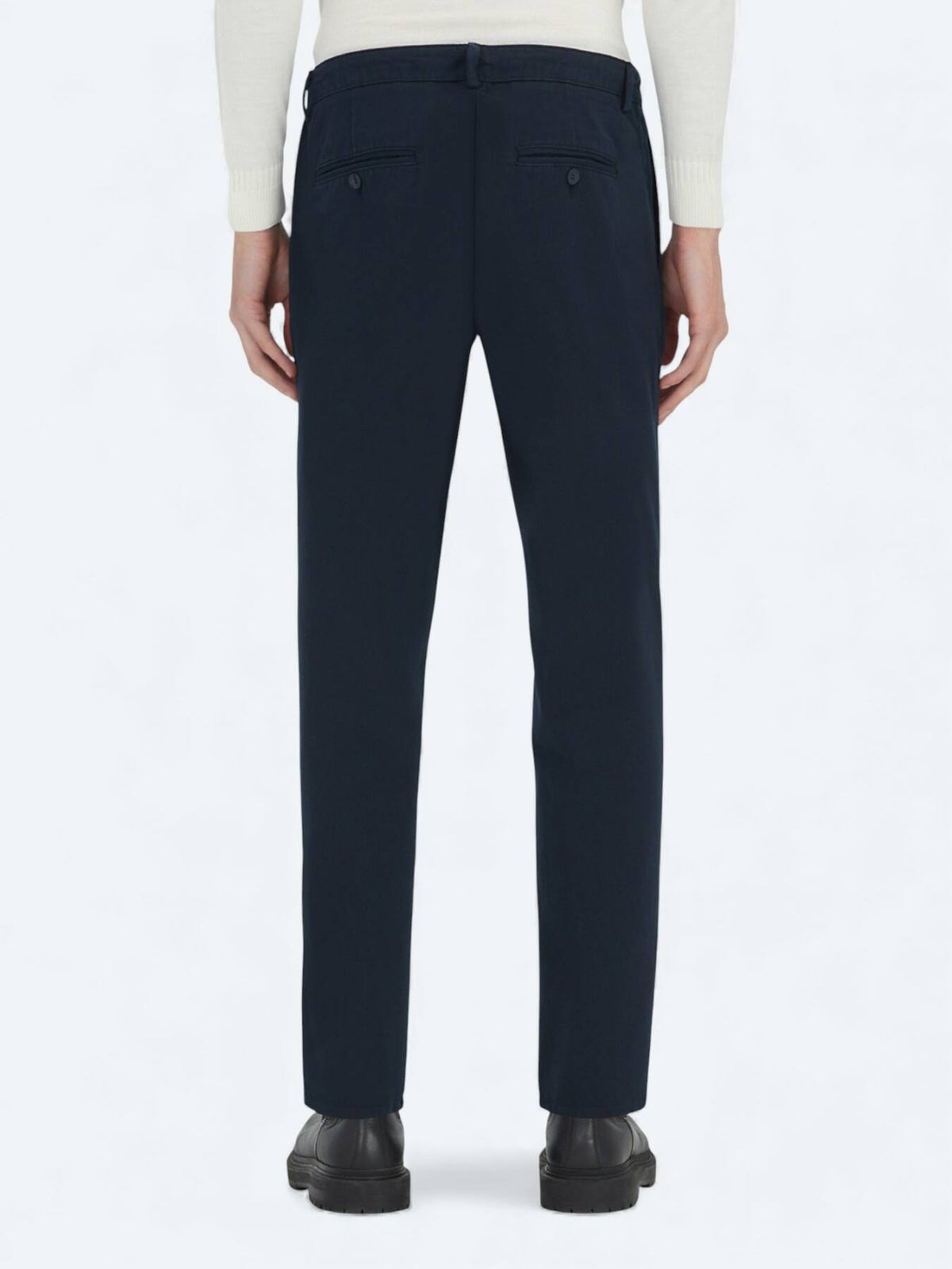 Marineblau Gewebte Lässige Baumwollmischung Hose
