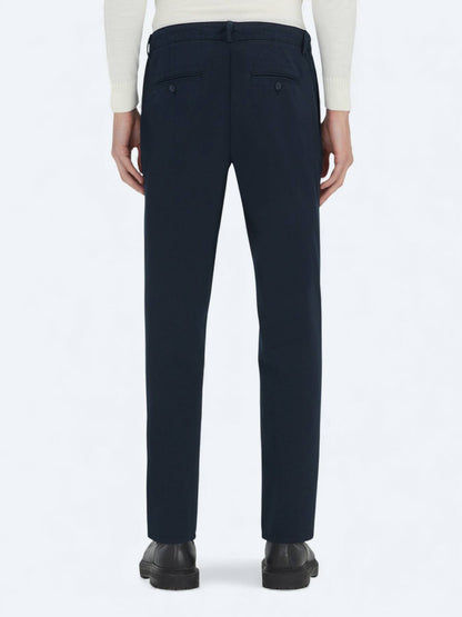 Marineblau Gewebte Lässige Baumwollmischung Hose