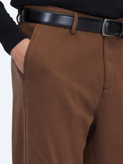 Braune Weberei Lässige Baumwollmischung Hose