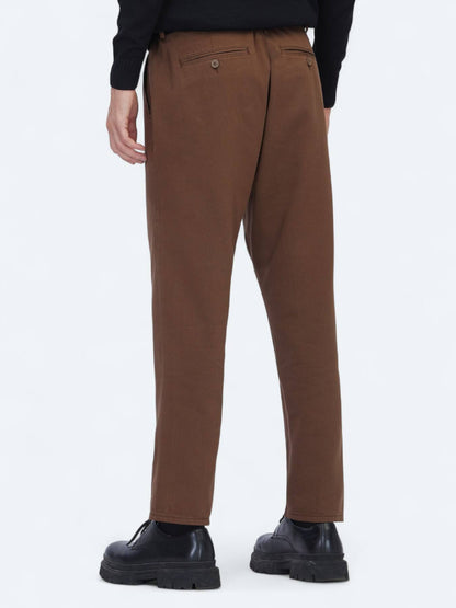 Braune Weberei Lässige Baumwollmischung Hose